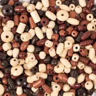 PlayBox: Perline di legno in colori naturali confezione da 250g