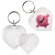 PlayBox: Portachiavi a forma di cuore trasparente diametro 5 cm 1 pezzo