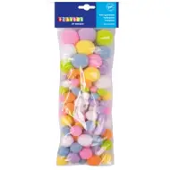PlayBox: Set creativo di 100 pezzi di PomPom colorati misti
