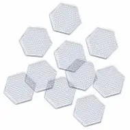 PlayBox: Set di 10 basi esagonali per perline termoadesive MIDI da 5mm, 7,5cm