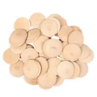 PlayBox: Set di 100 bottoni in legno con diametro di 50mm
