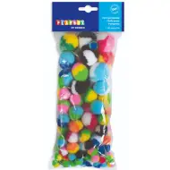 PlayBox: Set di 100 pompon colorati di diverse dimensioni