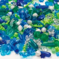 PlayBox: Set di 1000 perline infilabili in plastica nei colori blu e verde