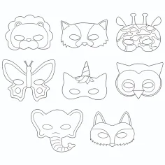 PlayBox: Set di 16 maschere di animali in carta immagine 2