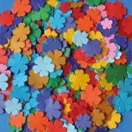 PlayBox: Set di 3600 pezzi di mosaico di carta a forma di fiore in diverse dimensioni e colori
