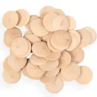 PlayBox: Set di 50 bottoni in legno con diametro di 60mm