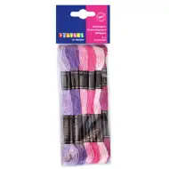 PlayBox: Set di 6 fili da ricamo rosa-lilla