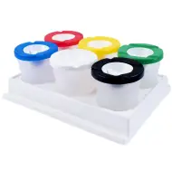 PlayBox: Set di bicchieri per lavaggio pennelli con contenitore, 6 pezzi