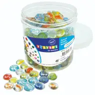 PlayBox: Set di ciottoli di vetro trasparenti da 200 pezzi