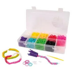 PlayBox: Set di creazione di braccialetti in gomma con 9 colori, set da 2700 pezzi immagine 2