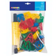 PlayBox: Set di modellazione in plastica con formine e mattarello, 42 pezzi