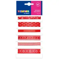 PlayBox: Set di nastri in raso rosso con diversi motivi, set da 6 pezzi, 1m