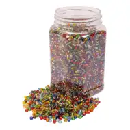 PlayBox: Set di perline di vetro colorate trasparenti 4mm 500gr