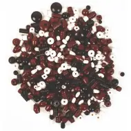 PlayBox: Set di perline in legno nei colori marrone e bianco, 450 pezzi