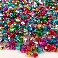 PlayBox: Set di perline infilabili a forma di diamante colorate da 8, 10 e 12 mm, 500 g