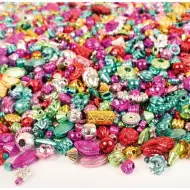 PlayBox: Set di perline metallizzate in forme varie, 3000 pezzi