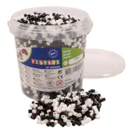 PlayBox: Set di perline stirabili MIDI da 5 mm nere e bianche in secchio, 5000 pezzi