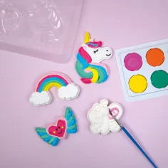 PlayBox: Set di stampi in gesso per magneti da frigorifero a forma di unicorno immagine 4