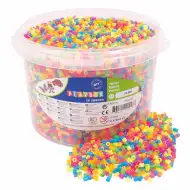 PlayBox: perline da stirare MIDI neon da 5 mm in secchiello, confezione da 20.000 pezzi
