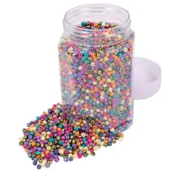 Playbox: Set di perline di vetro color pastello mix – Ø 5 mm, ~500g