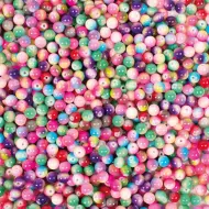 Playbox: Set di perline di vetro melange colorate infilabili – Ø 8 mm confezione da 250 pezzi