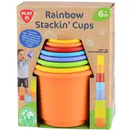 Playgo: Set di costruzione con bicchieri arcobaleno in plastica riciclata, set da 8 pezzi