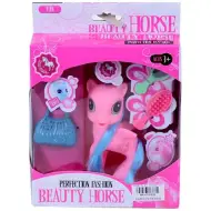 Pony rosa con accessori