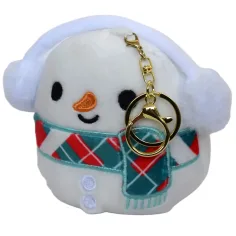 Portachiavi pupazzo di neve in peluche morbido 12 cm immagine 3