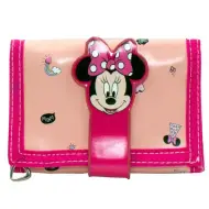 Portafoglio pieghevole di Minnie Mouse color pesca-rosa 13x8x26cm