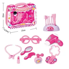 Pretty Girl set di bellezza rosa in valigia portatile con occhiali e accessori immagine 2