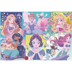 Principesse Disney – Magia Manga 2 in 1 puzzle da 250 pezzi e libro da colorare 50x35cm - Lisciani immagine 3