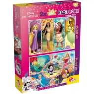 Principesse Disney 2 in 1 maxi puzzle 2x60 pezzi e album da colorare 50x35 cm - Lisciani