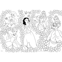 Principesse Disney 2 in 1 maxi puzzle 2x60 pezzi e album da colorare 50x35 cm - Lisciani immagine 3