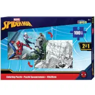 Puzzle 2 in 1 da colorare di Spider-Man da 100 pezzi