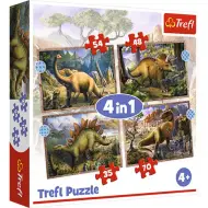 Puzzle 4 in 1 Dinosauri Interessanti - Trefl
