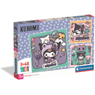 Puzzle Super Color Kuromi 3 x 48 pezzi - Clementoni