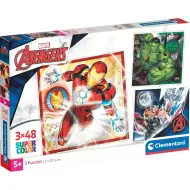 Puzzle Supercolor 3x48 pezzi Avengers - Clementoni
