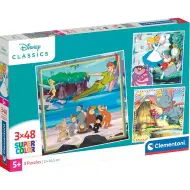 Puzzle Supercolor Clementoni Disney serie classica di fiabe 3x48 pezzi