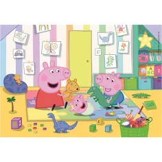 Puzzle Supercolor Peppa Pig 2x20 pezzi - Clementoni immagine 3