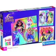 Puzzle Supercolor Unicorno Accademia 3x48 pezzi - Clementoni