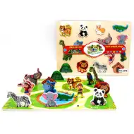 Puzzle a doppia faccia con forme di animali ad incastro