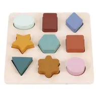 Puzzle ad incastro in legno colorato con forme, 9 pezzi