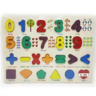 Puzzle ad incastro in legno con numeri e forme