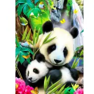 Puzzle con diamanti: Set di pittura con diamanti Panda 40x50 cm