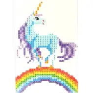 Puzzle con diamanti: Set di pittura con diamanti Unicorno sullarcobaleno 10x15cm
