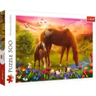Puzzle da 500 pezzi - Cavalli nel prato - Trefl