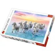 Puzzle da 500 pezzi con cavalli bianchi al galoppo - Trefl