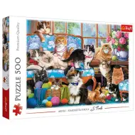 Puzzle da 500 pezzi con famiglia di gatti - Trefl