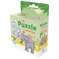 Puzzle da colorare 16 pezzi 2 in 1 - Elefante
