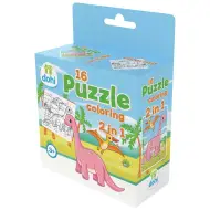 Puzzle da colorare 2 in 1 da 16 pezzi - Dinosauri